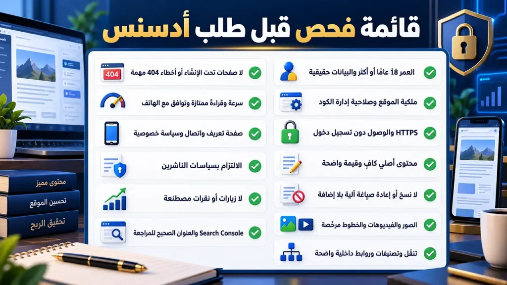 شروط قبول أدسنس